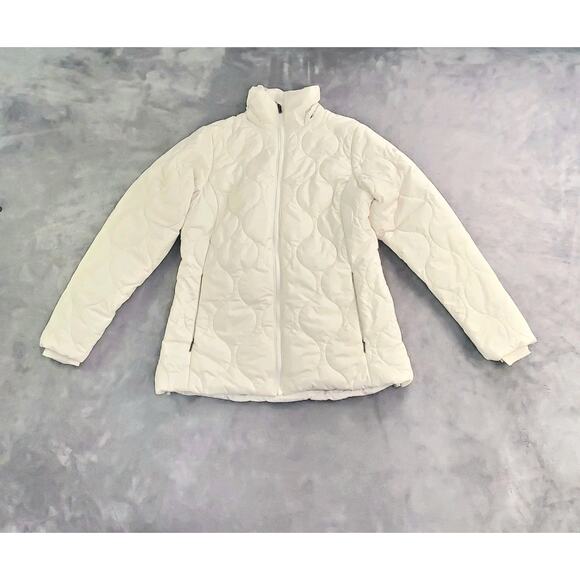 Columbia Omni-Heat Sz S Heavenly Long Puffer Jacket Womens Beige Jacket Winter 4 - Picture 1 of 11